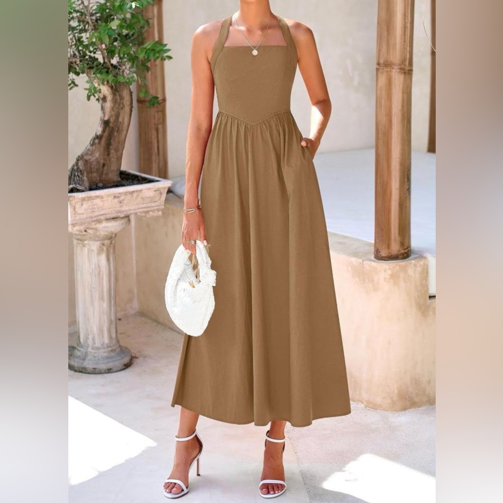 Amazon Camel maxi dress NWT